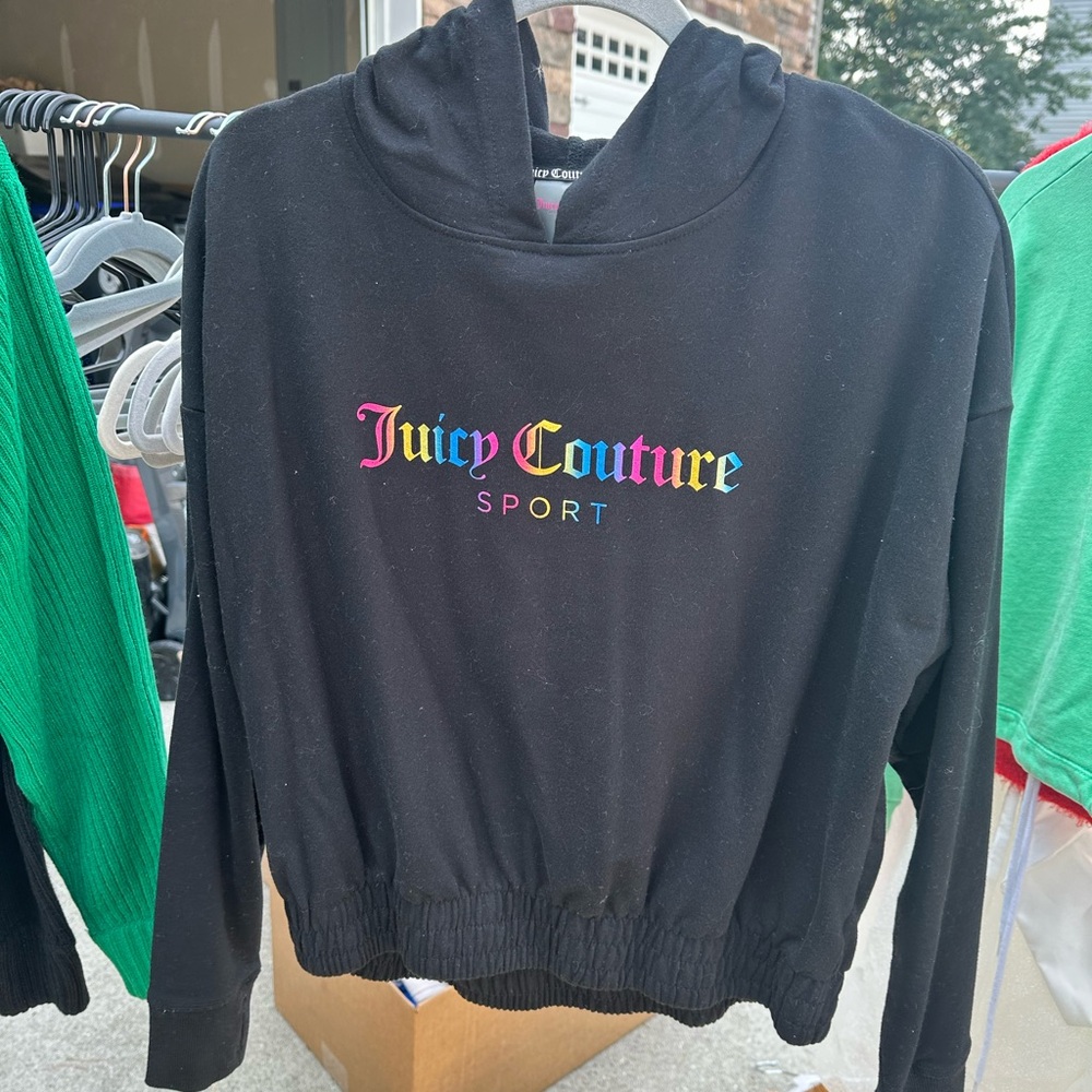 Juicy Couture Black Hoodie with Multicolor Logo